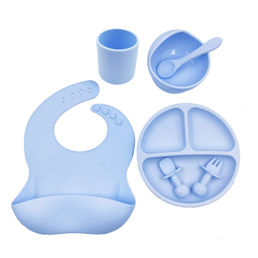 Light Blue Silicone Dining Set - 7pc set