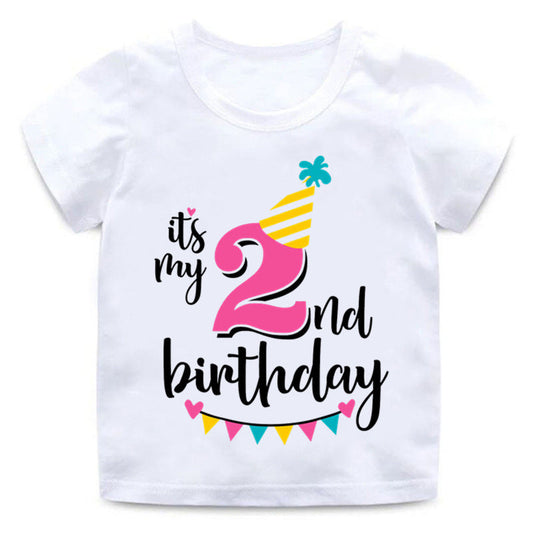 "It's My 2nd Birthday" Short Sleeve White T-Shirt