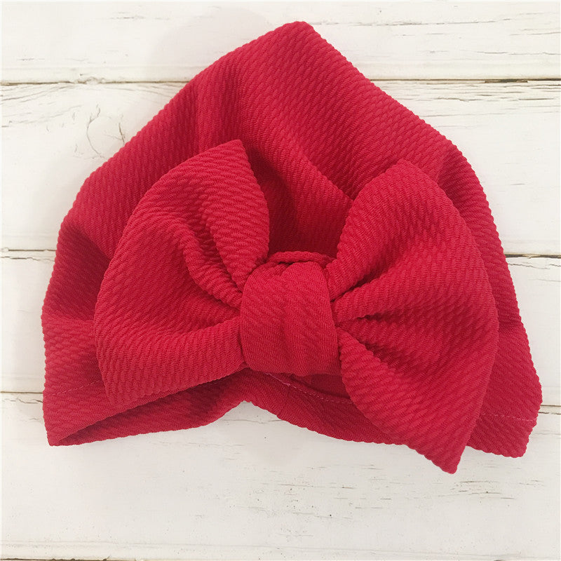 Baby Girl's Big Bow Cap in Red