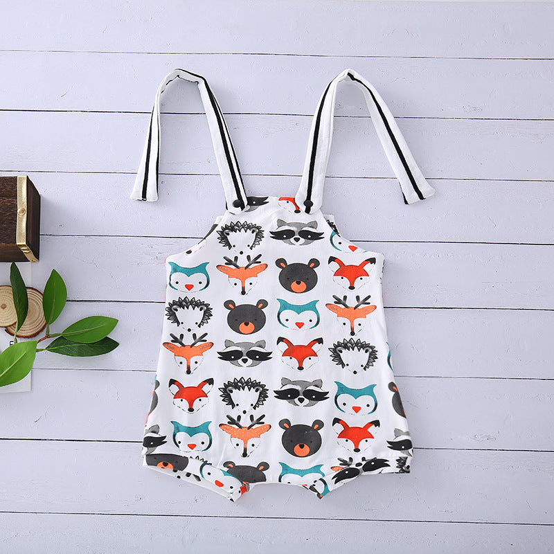 Animal Cotton Strap Romper