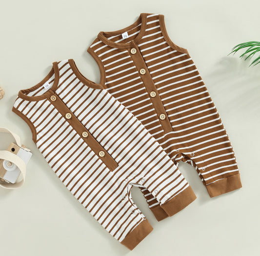 Boys Stripe Sleeveless Romper