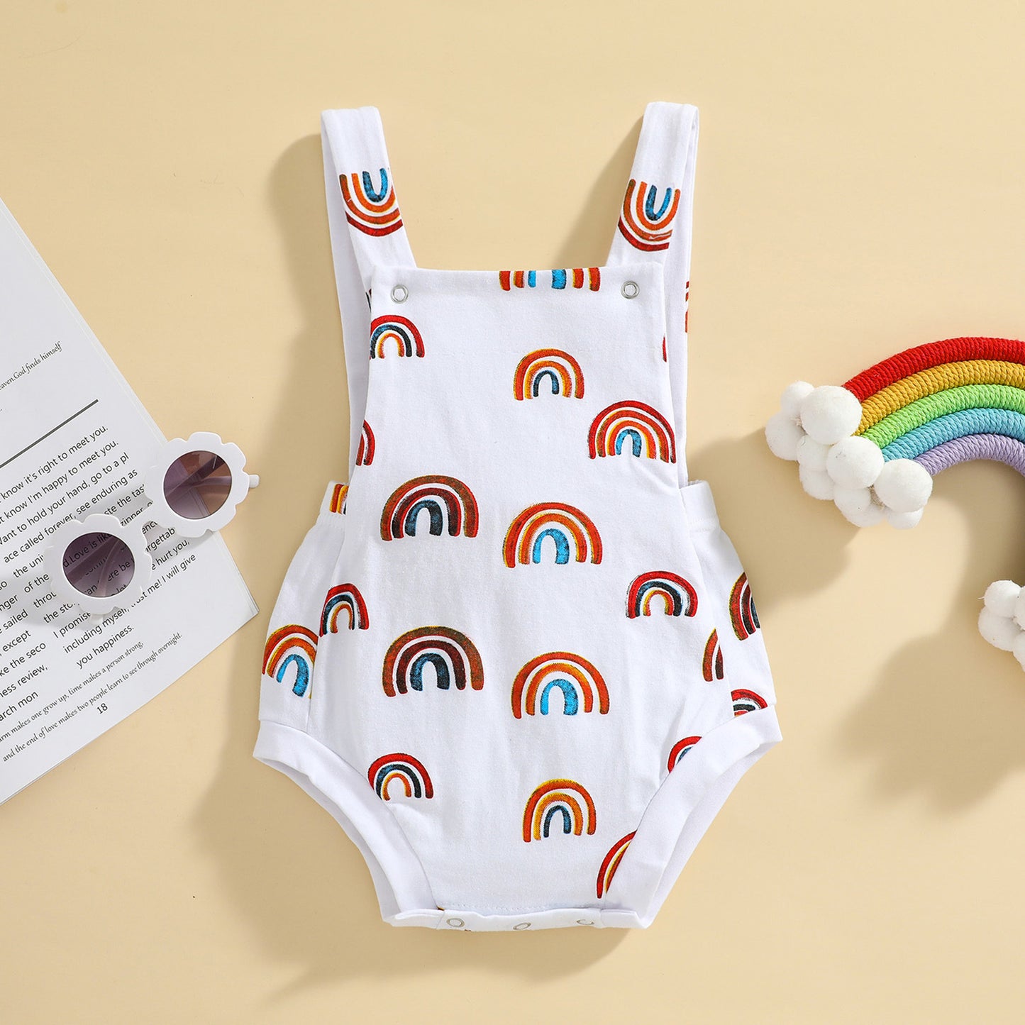 Baby Cotton Rainbow Print Romper