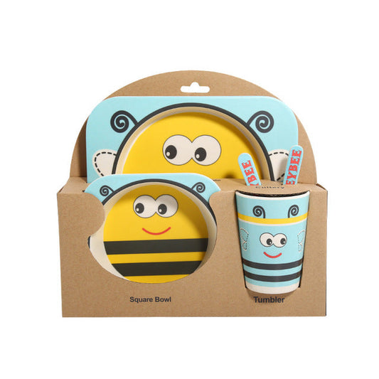 Bamboo Fiber Children's Bumblebee Tableware Set - 5pc set