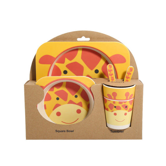 Bamboo Fiber Children's Giraffe Tableware Set - 5pc set