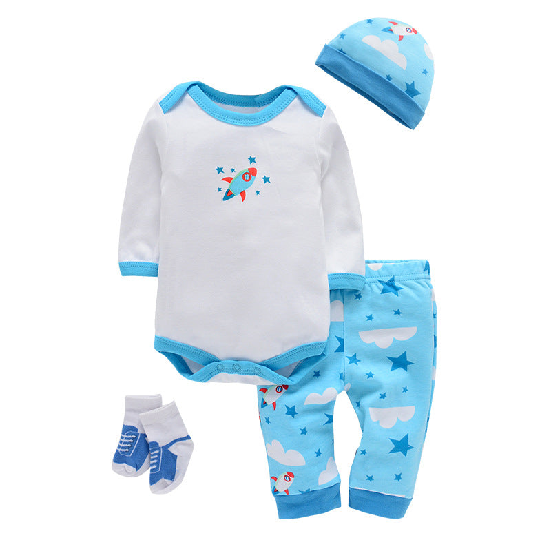 Newborn Rocketship Outfit -4pc set includes Onesie, Pants, Hat and Socks