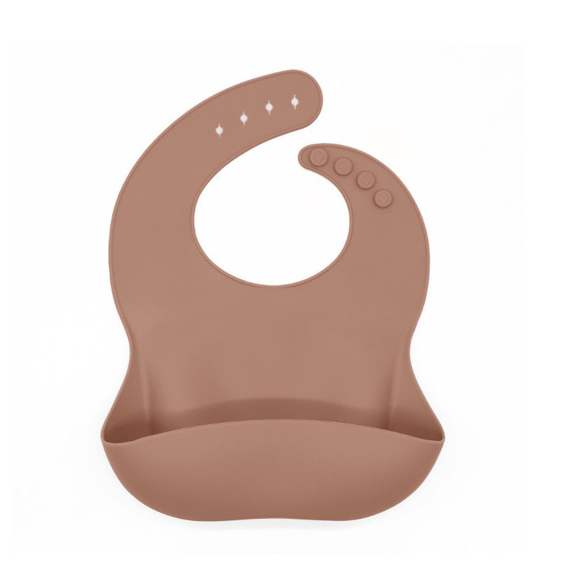 Baby Super Soft Silicone Brown Bib - 0-6 months