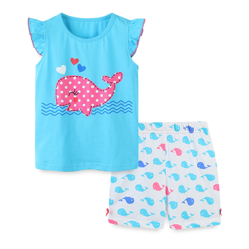 Baby Whale Short-Sleeved T-Shirt & Shorts Outfit