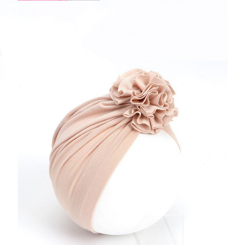 Blush Pink Flower Turban Cap - 0-3 years