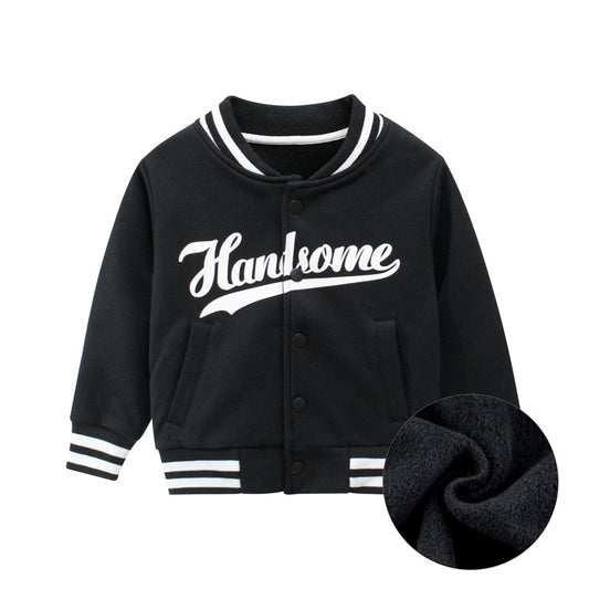 Boy's "Handsome" Fleece Sweater Jacket