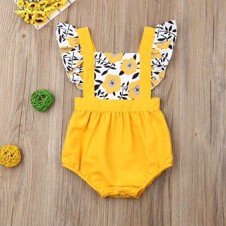 Yellow Flower Romper Outfit