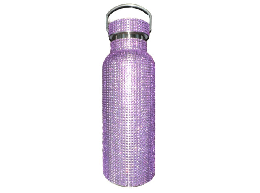 20oz. Leak-proof Insulated Purple Bling Water Bottle With Straw & Lid - BPA Free