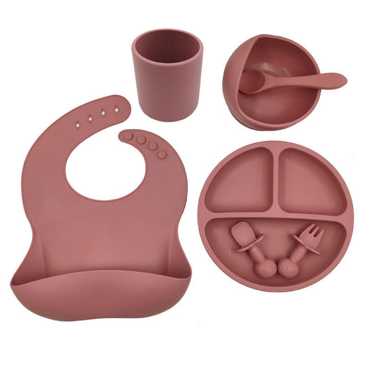 Dark Pink Silicone Dining Set - 7pc set