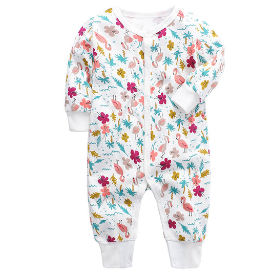 Baby Girl Long Sleeve Flamingo & Flower Pajamas