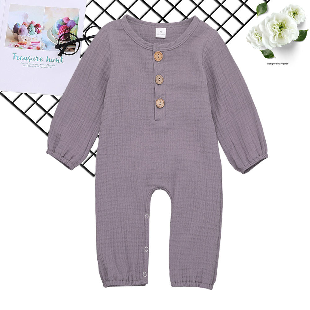 Baby One-piece Cotton & Linen Lilac Romper