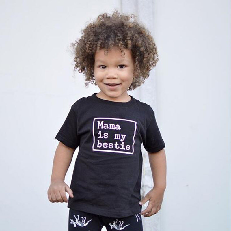"Mama is My Bestie" T-Shirt & Dinosaur Pants - 2pc outfit