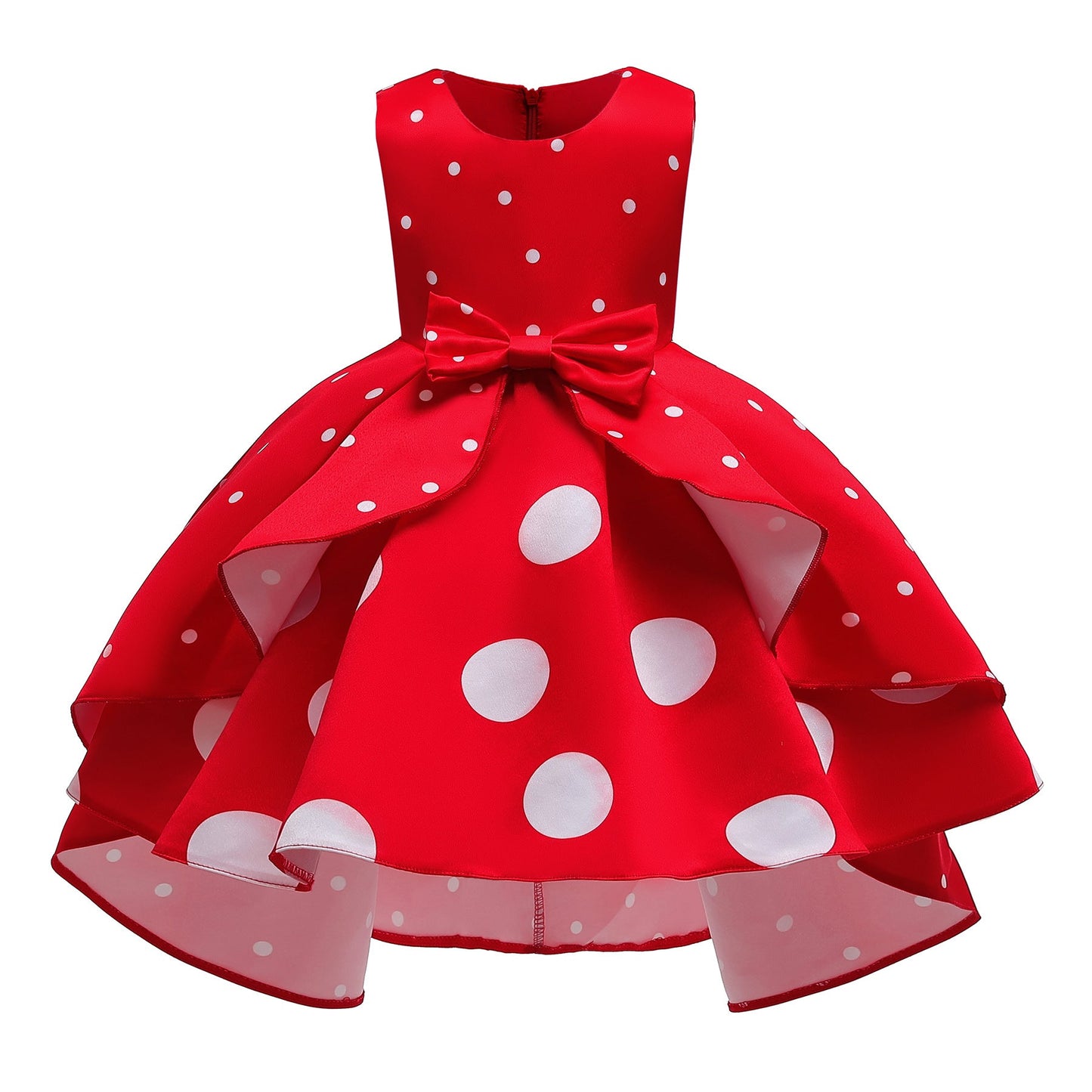 Girl's Red Dot Retro Princess Dress