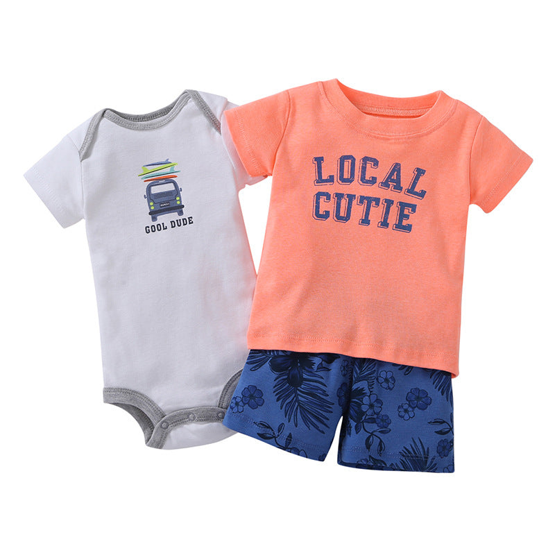 Boy's "Local Cutie" 3pc Set - includes T-shirt, Onesie & Shorts