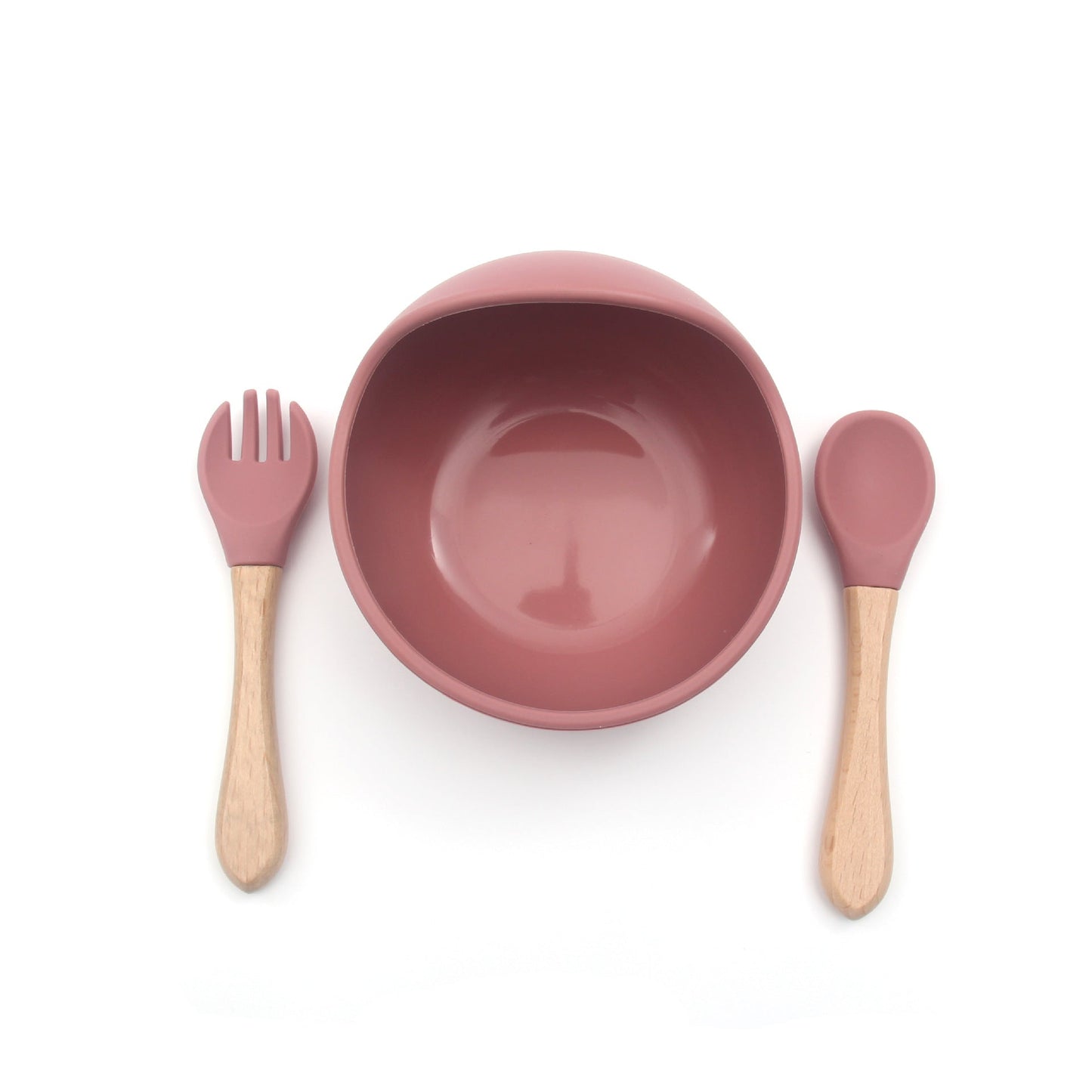 Dark Pink Tableware 3pc Set - includes bowl, fork & spoon
