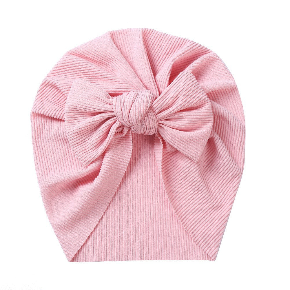 Pink Bow Cotton Pullover Cap