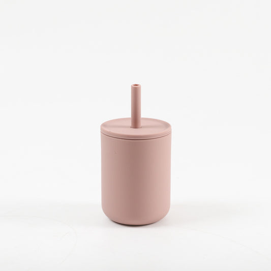 Food Grade Pink Silicone Straw Cup