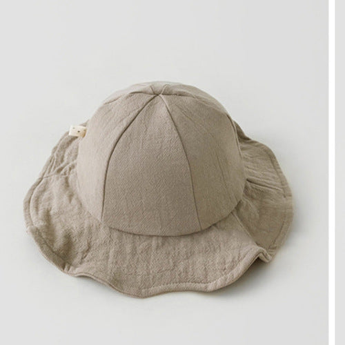 Girl's Light Brown Round Hat for 0-2 Years