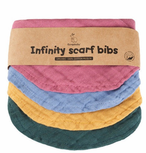Infinity Scarf Solid Colors Drool Bib -4pc set