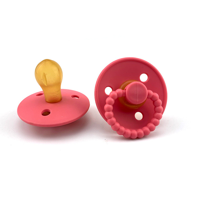 Natural Latex Super Soft Dark Pink Pacifier for 0-6 Months