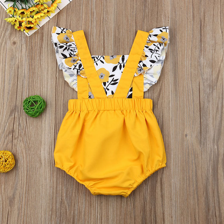 Yellow Flower Romper Outfit