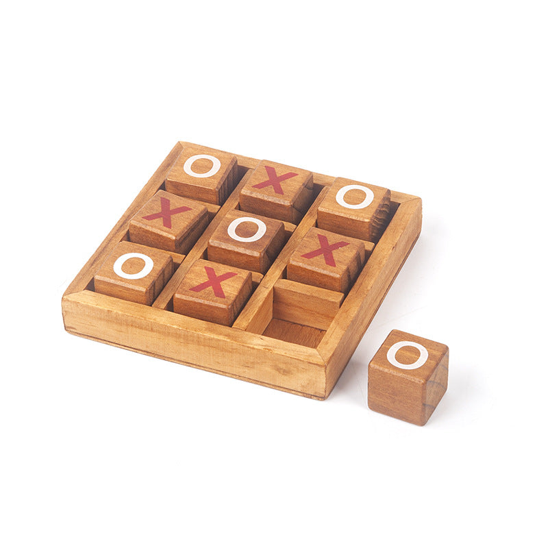 Tic Tac Toe Educational Wood Board Game