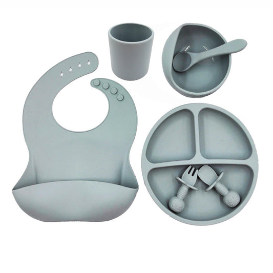 Light Grey Silicone Dining Set - 7pc set