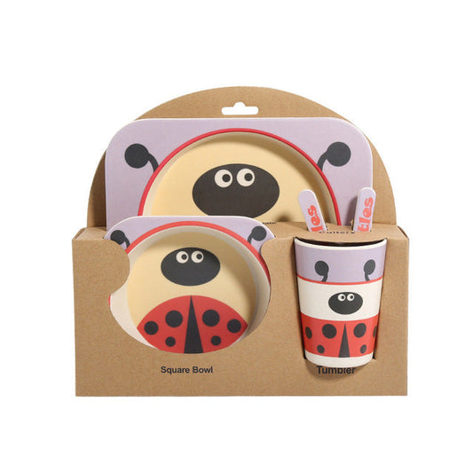 Bamboo Fiber Children's Lady Bug Tableware Set - 5pc set