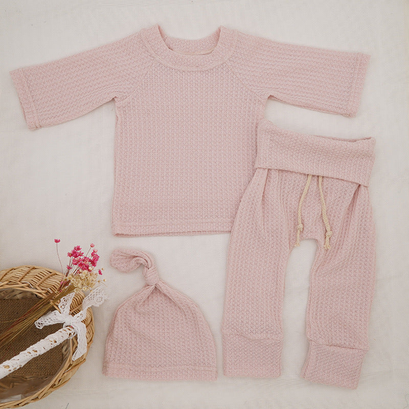 Pink Long Sleeve Top with Pants & Hat