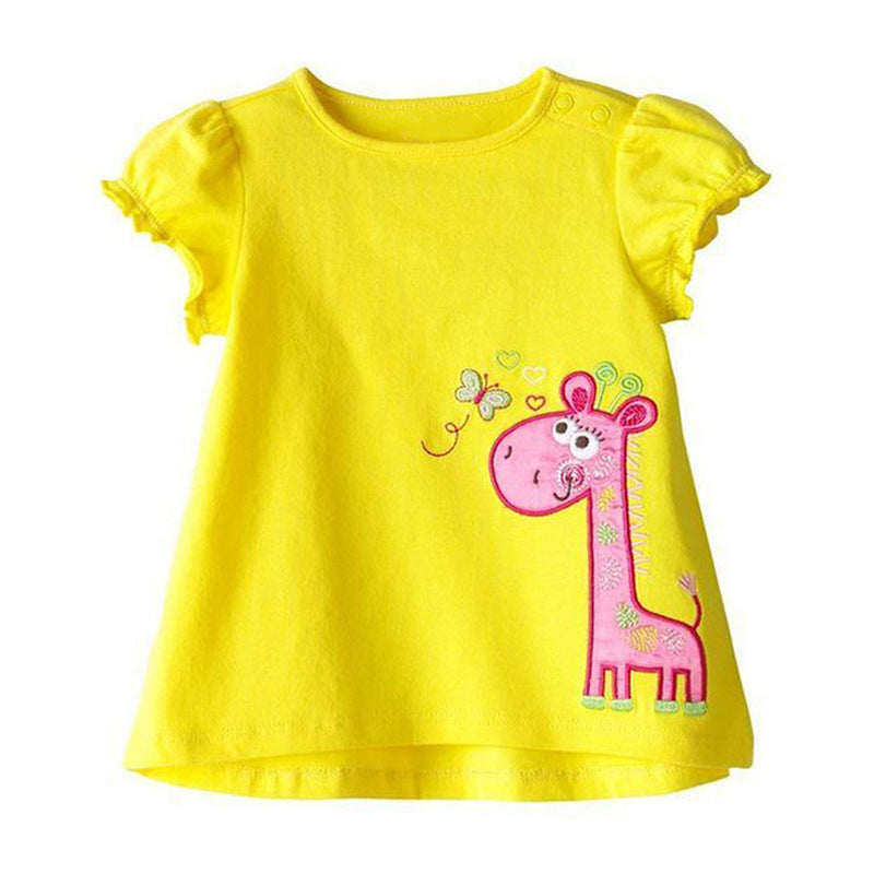 Girl's Cute Yellow Giraffe T-shirt