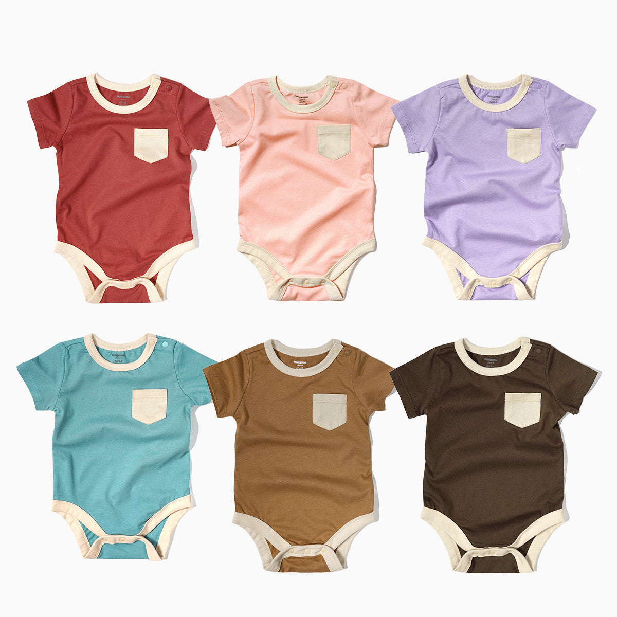 Short-Sleeved Lined Cotton Onesie