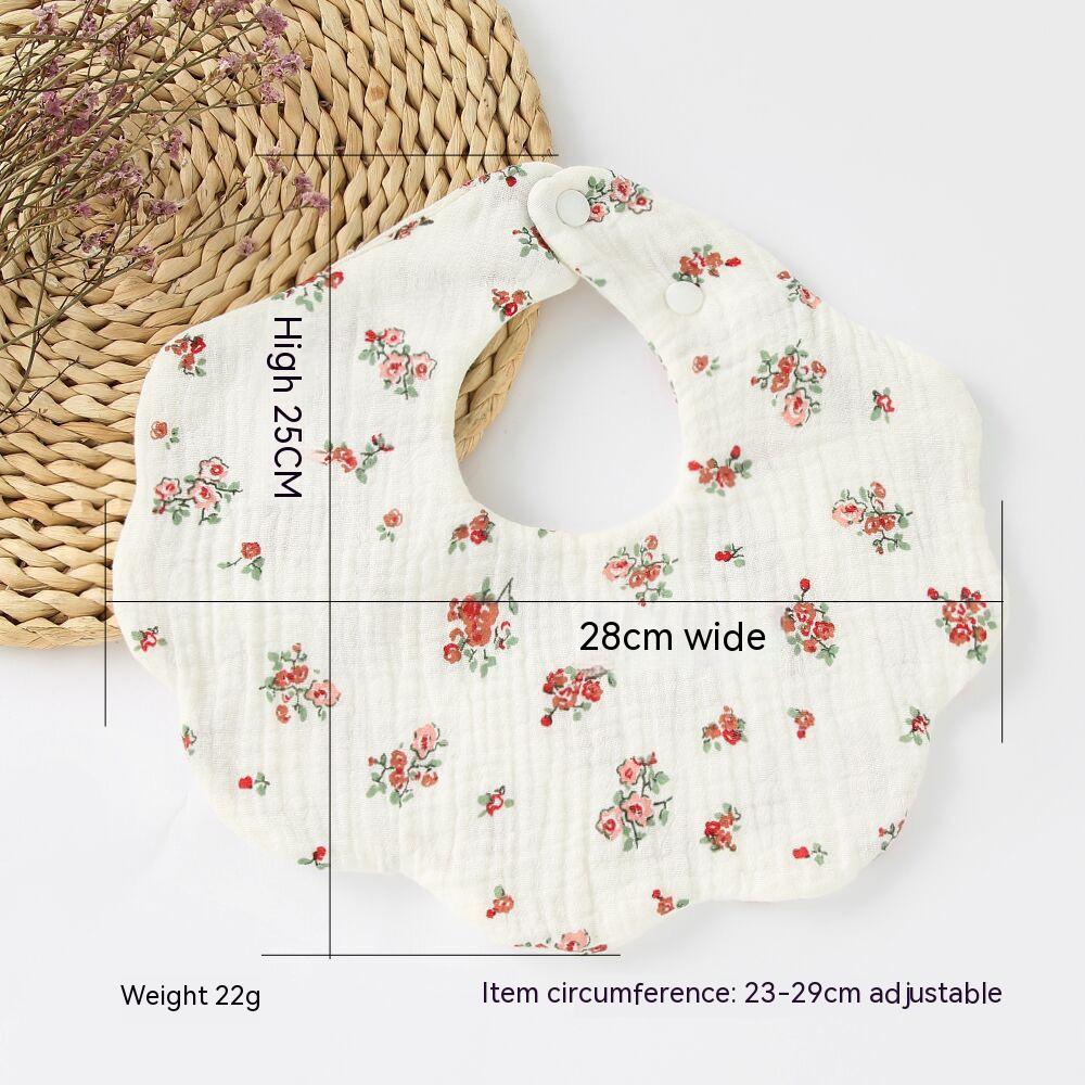 White with Pink Floral Drool & Food Bib - ages 0-3 years