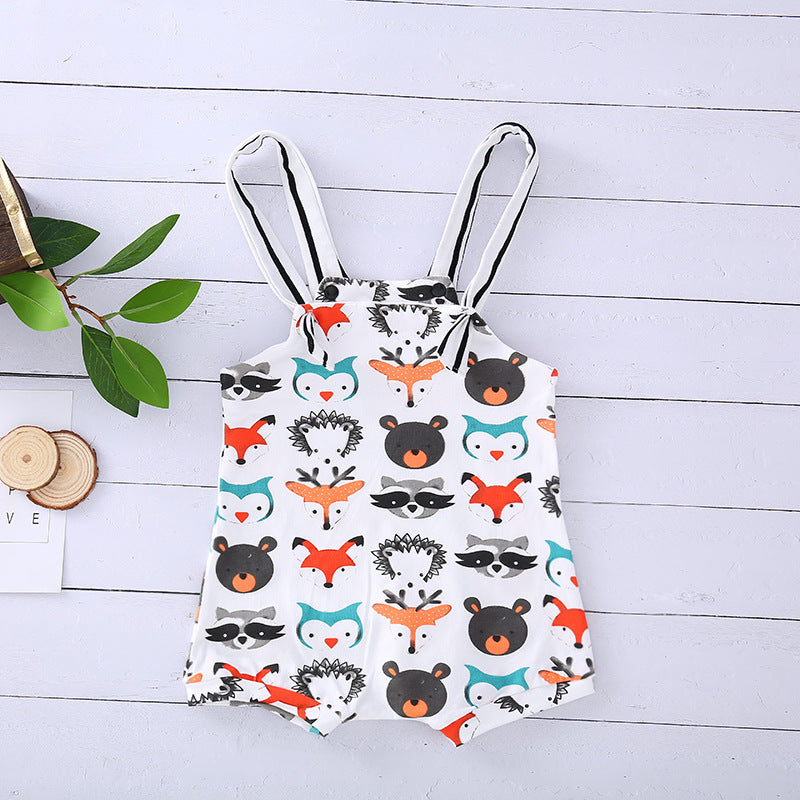 Animal Cotton Strap Romper