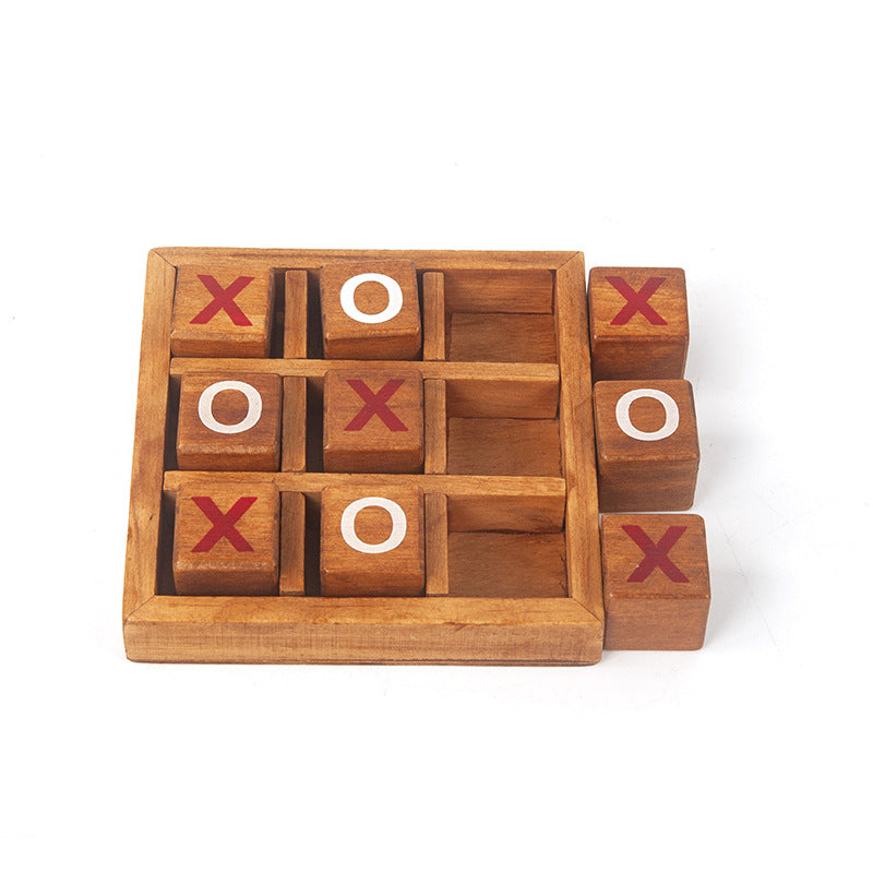 Tic Tac Toe Educational Wood Board Game