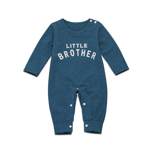 Blue "Little Brother" Romper