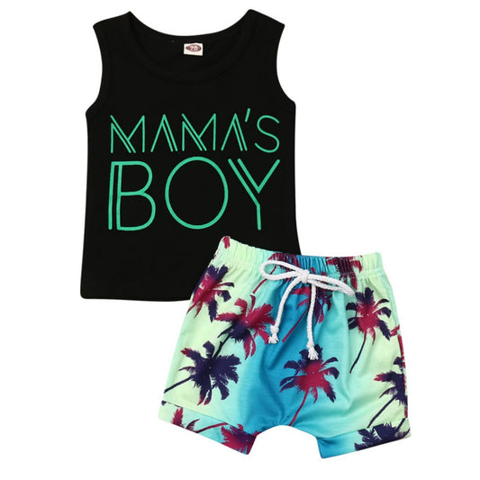 Mama's Boy Sleeveless Shirt & Shorts Set