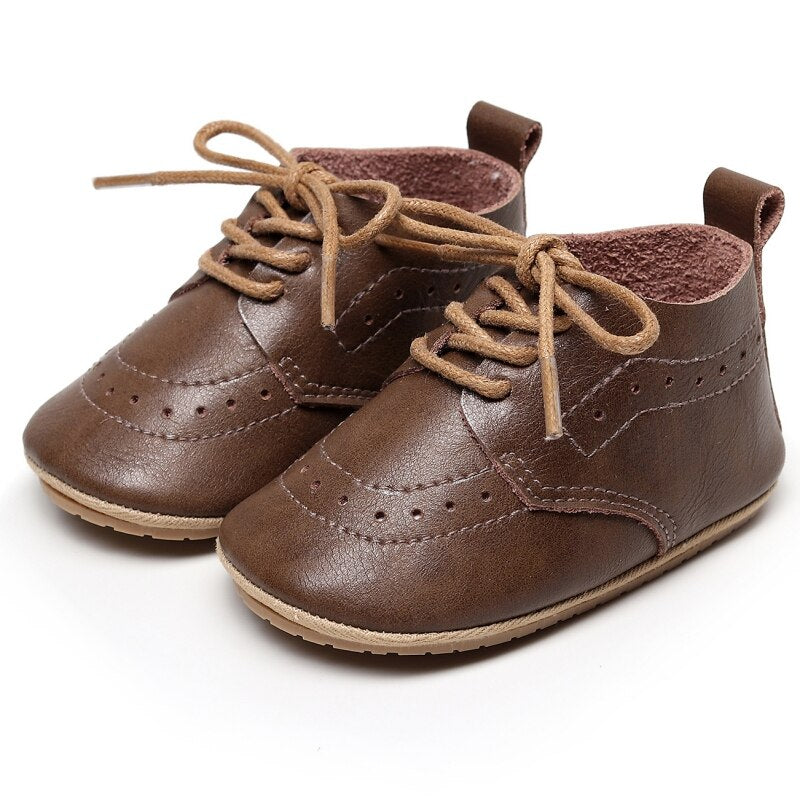 Dark Brown Soft Bottom Non-slip First Walker Shoes