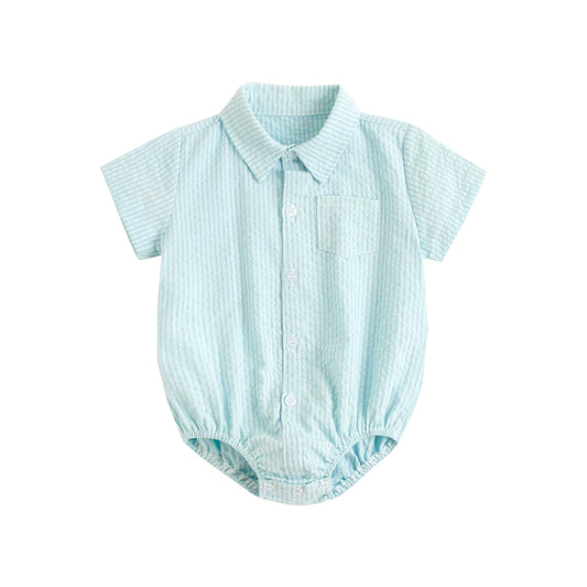 Baby Boy's Mint Green & White Bodysuit