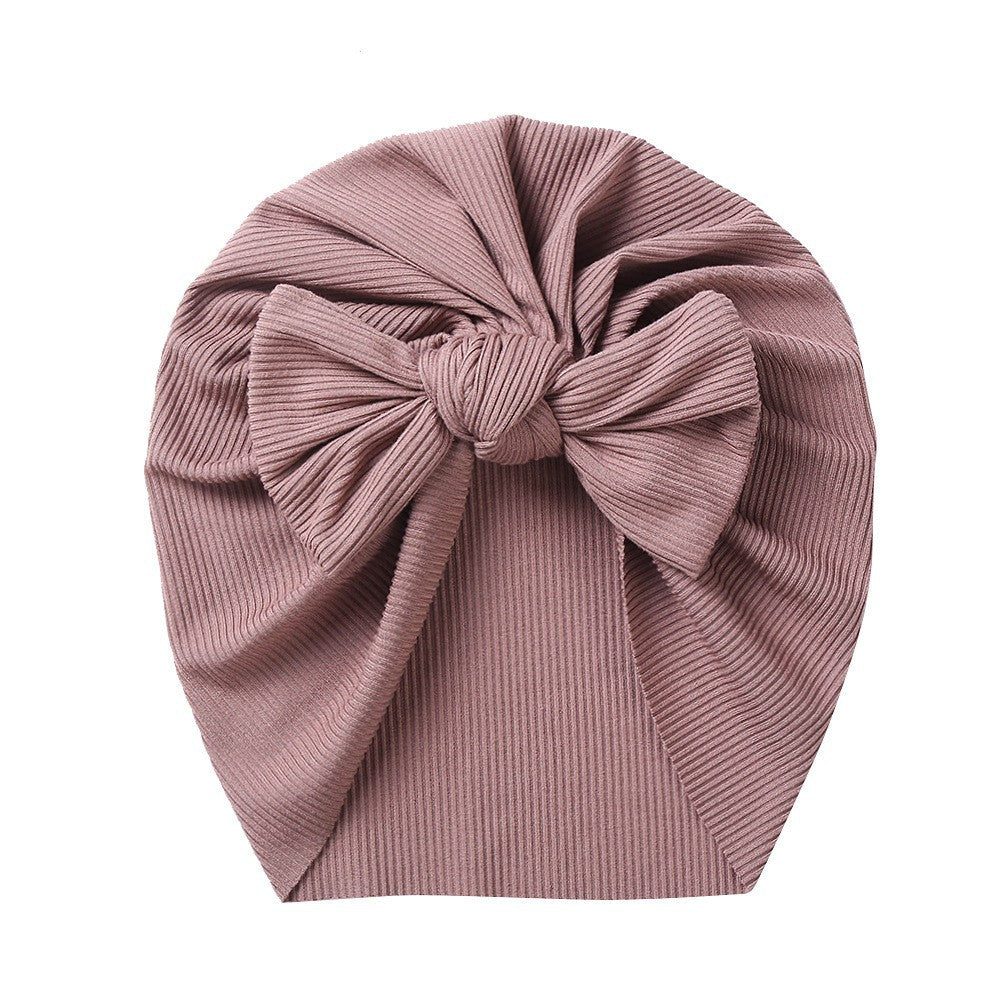 Mauve Brown Bow Cotton Pullover Cap