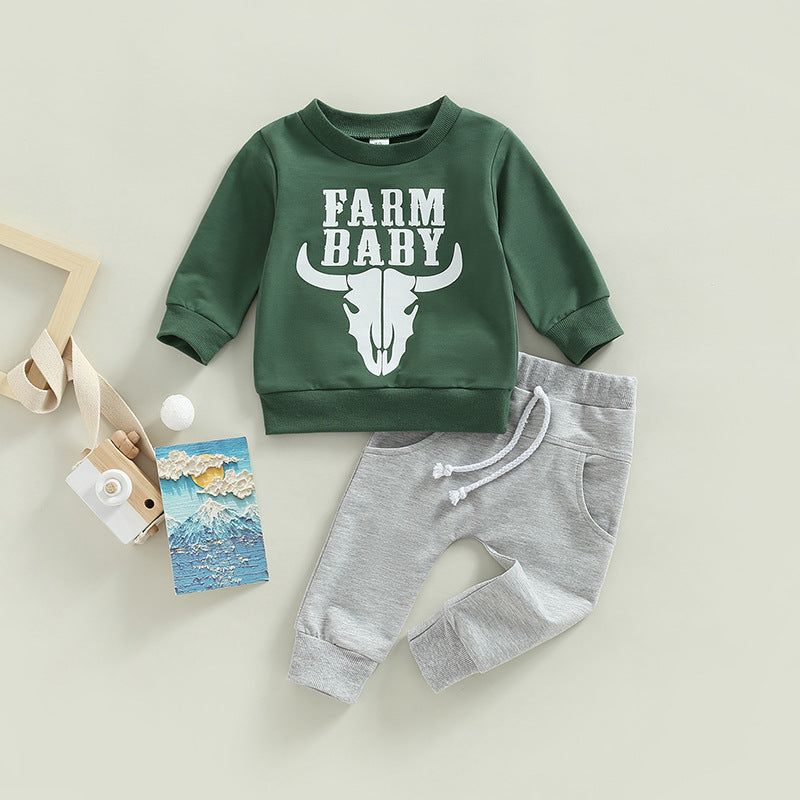 "Farm Baby" Sweatshirt & Grey Sweatpants - 2pc outfit