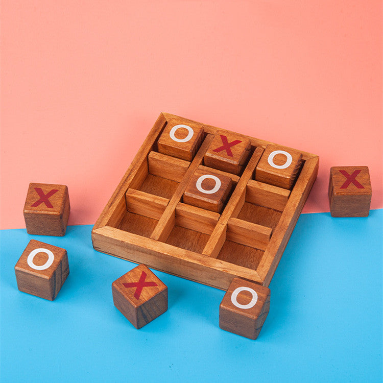 Tic Tac Toe Educational Wood Board Game