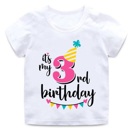 "It's My 3rd Birthday" Short Sleeve White T-Shirt