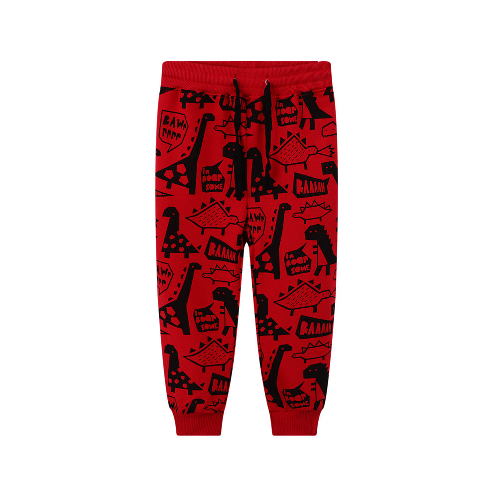Boy's Red Cartoon Sweatpants