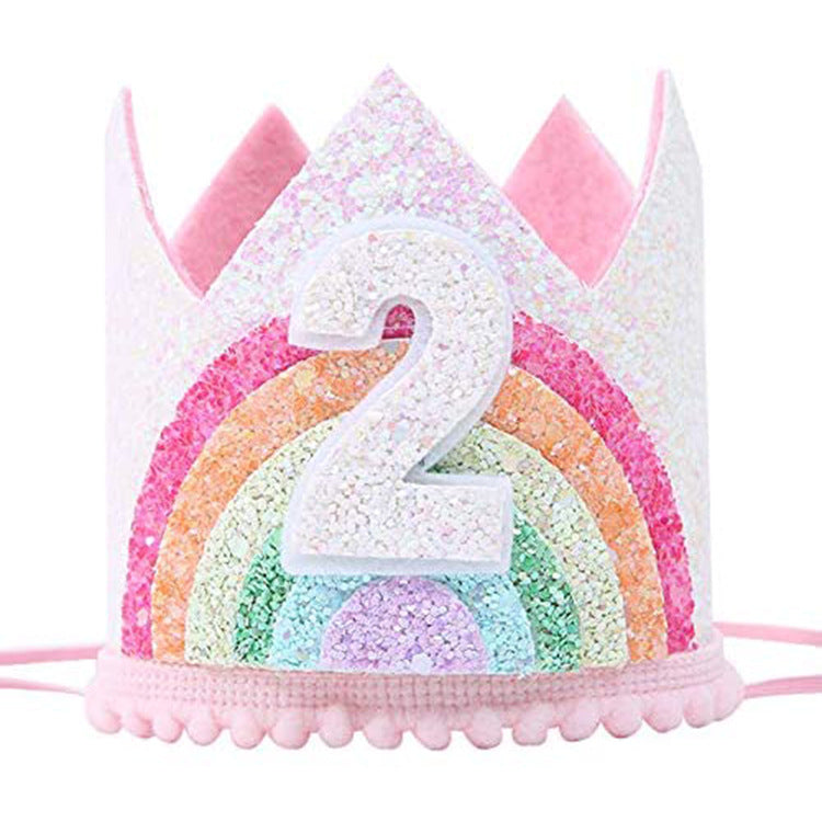 Rainbow Crown For Children's Birthday Ages 1-5
