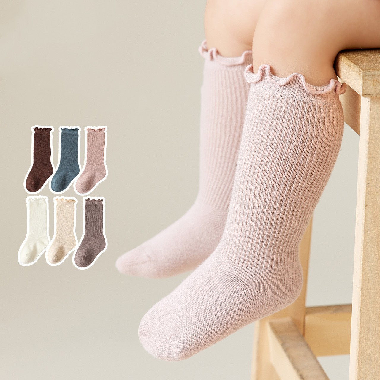Girl's Thin Knee Length Socks  - Different colors available