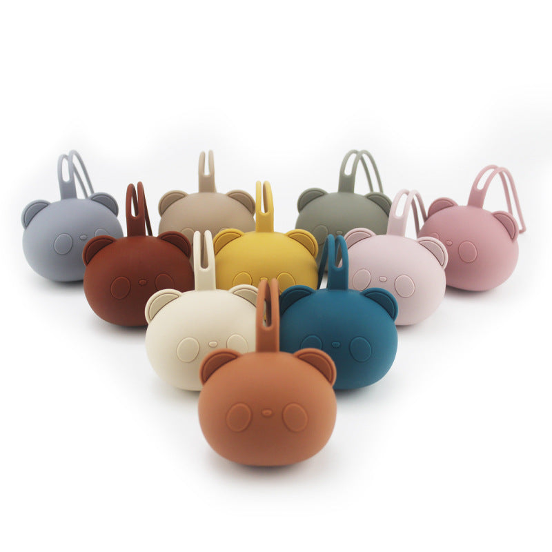 Panda Shape Silicone Pacifier Storage Travel Pouch - Many colors available