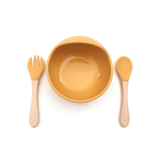 Yellow Tableware 3pc Set - includes bowl, fork & spoon